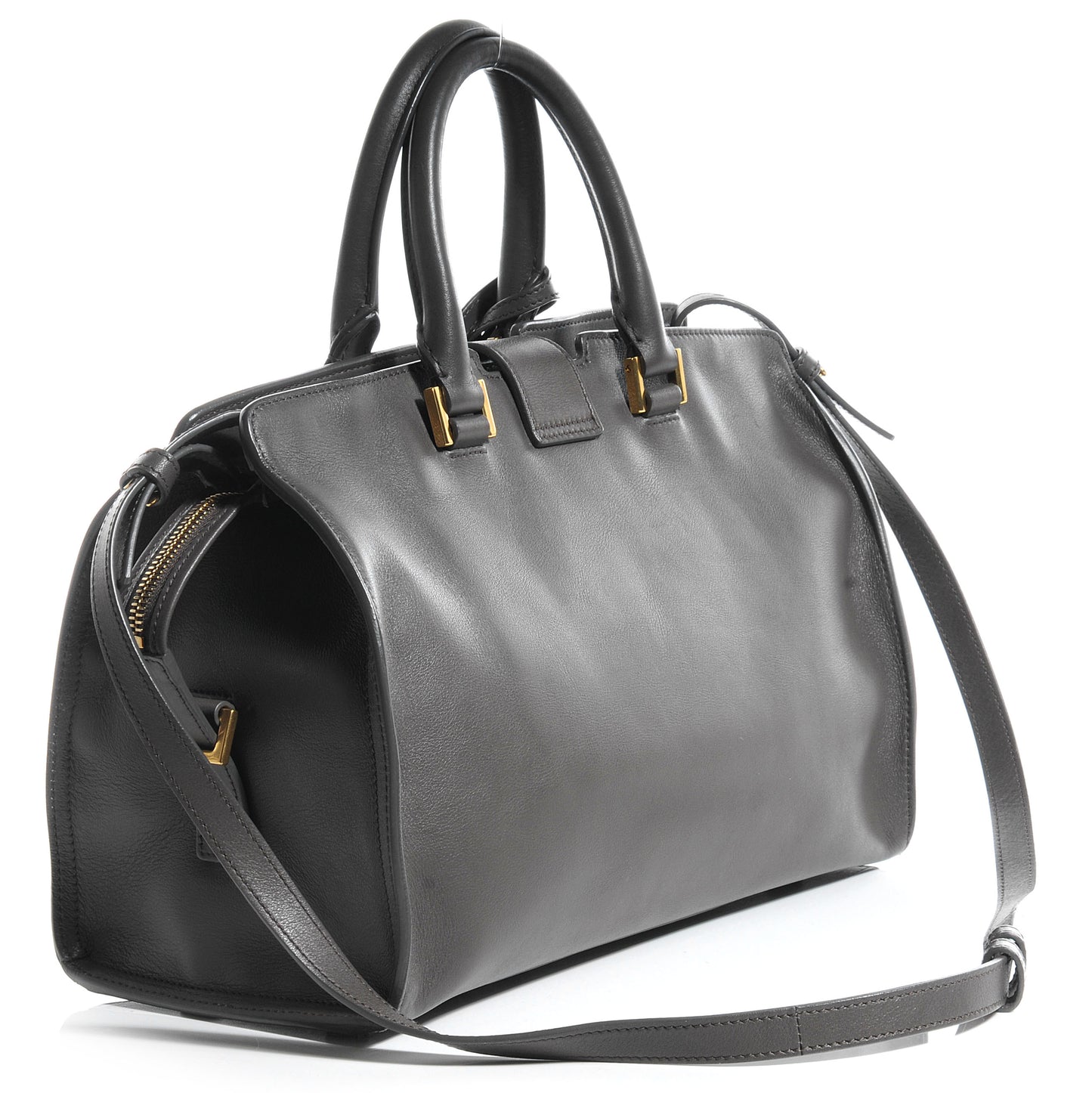 Leather Small Classic Y Cabas Grey