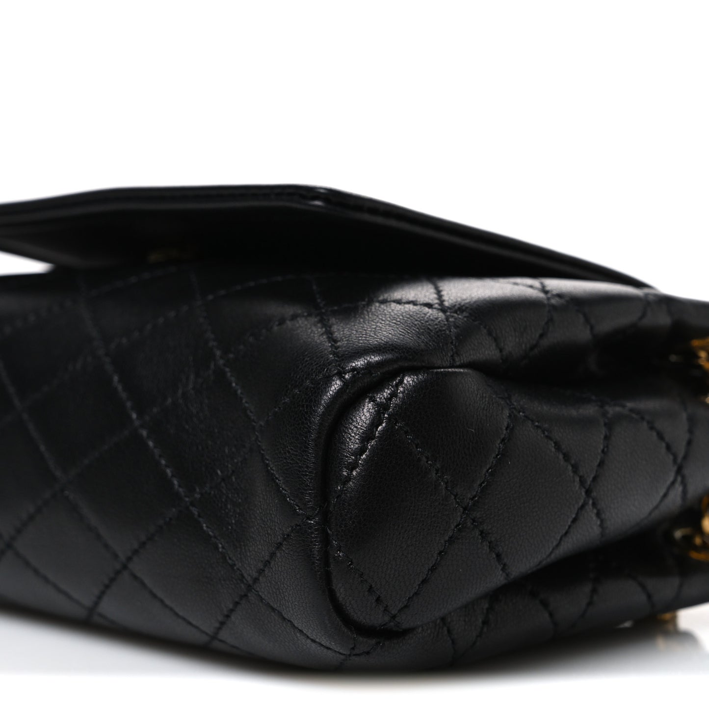 Lambskin Quilted Monogram Mini Nolita Black