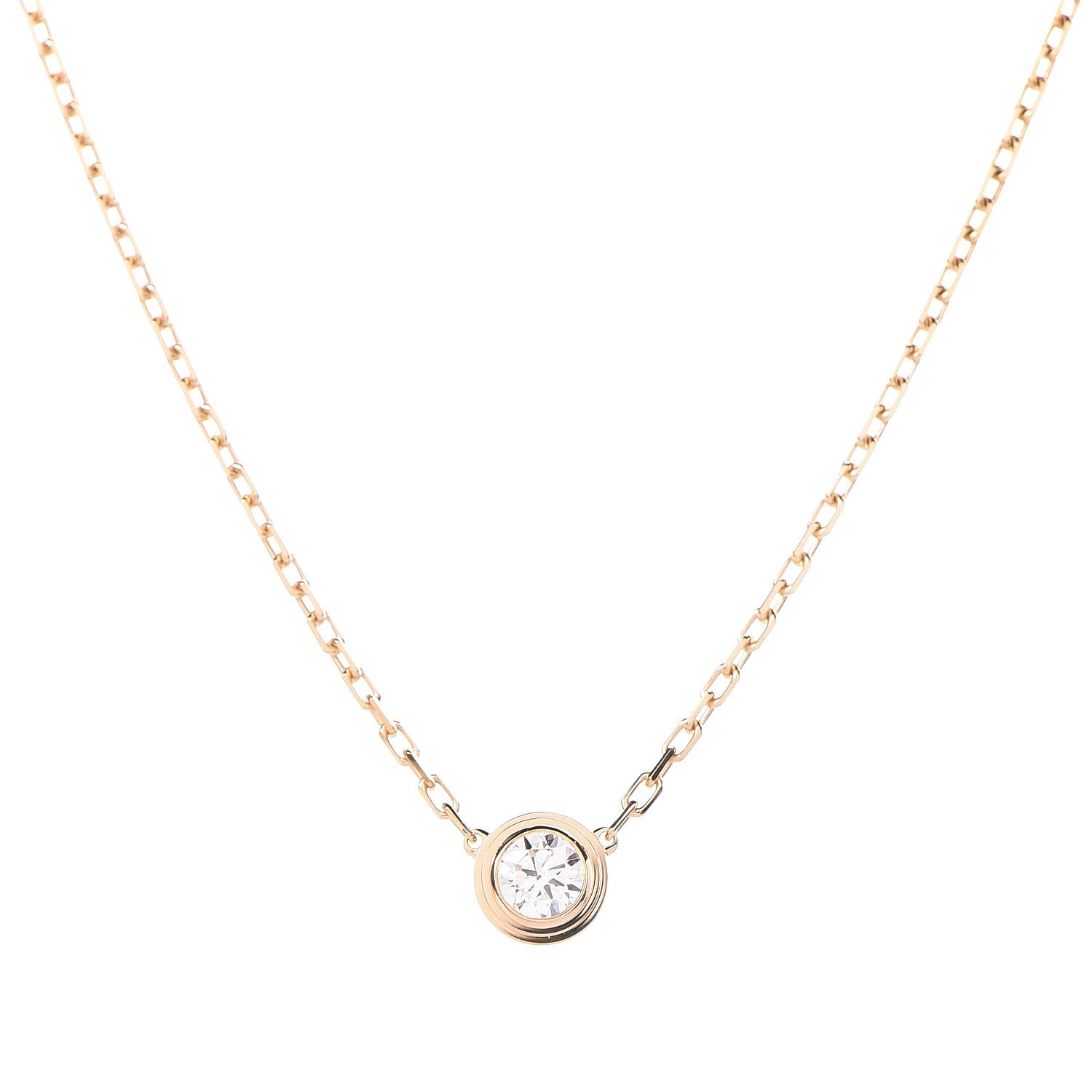 Cartier 18K Yellow Gold Diamond LM D'Amour Pendant Necklace 4 of 7
