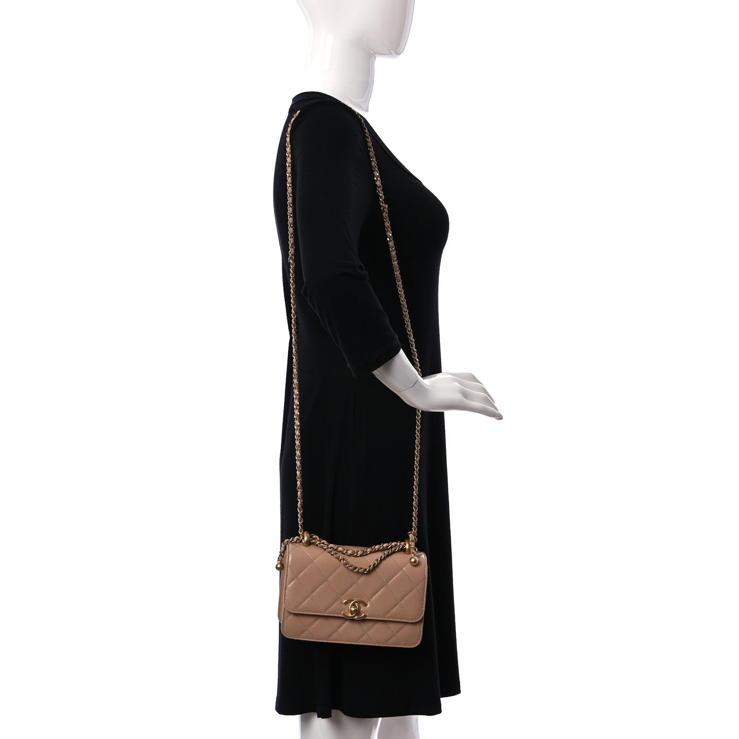 Chanel Calfskin Quilted Mini Perfect Fit Flap Beige 2 of 9