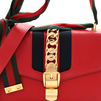 Gucci Calfskin Small Sylvie Shoulder Bag Hibiscus Red 8 of 11