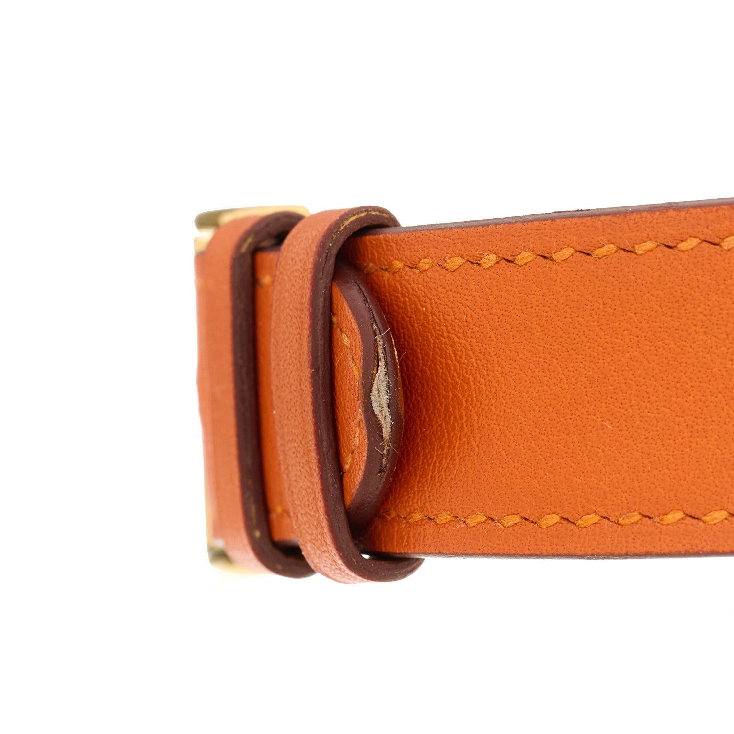 Hermes Stainless Steel Swift 26mm Heure H Hour Quartz Watch Orange