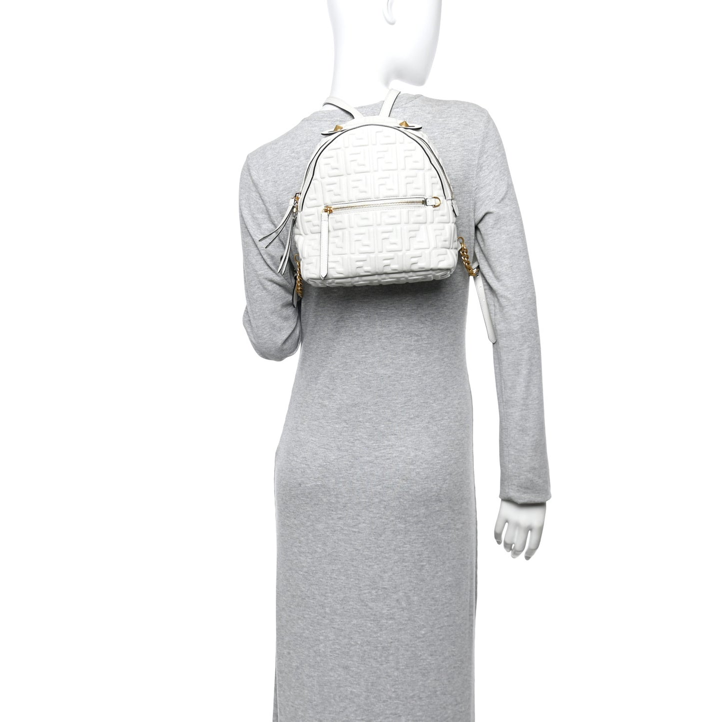 Nappa FF 1974 Embossed Mini Backpack White