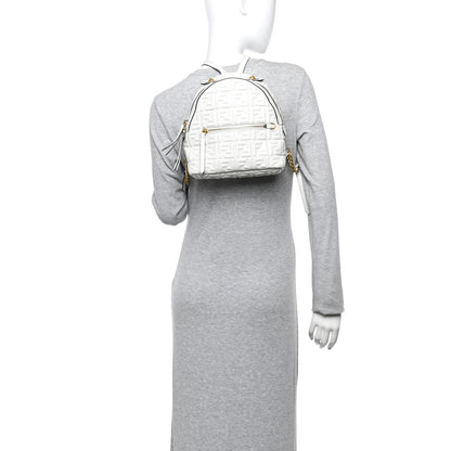 Fendi Nappa FF 1974 Embossed Mini Backpack White 2 of 10