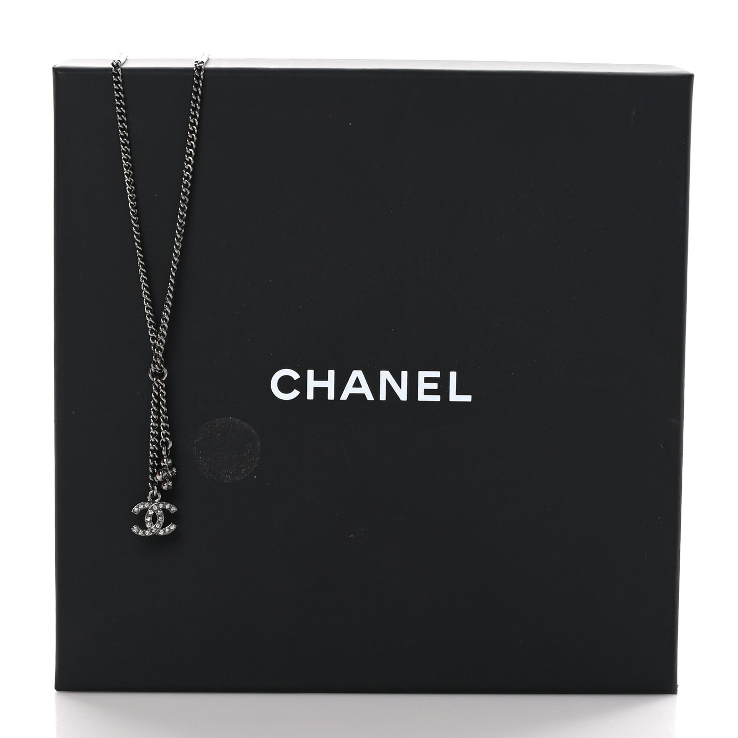 Ruthenium Crystal Flower CC Lariat Necklace