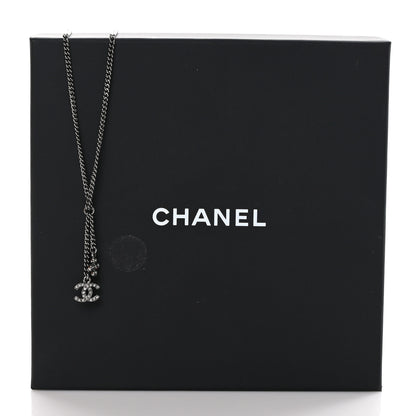 Chanel Ruthenium Crystal Flower CC Lariat Necklace 6 of 6