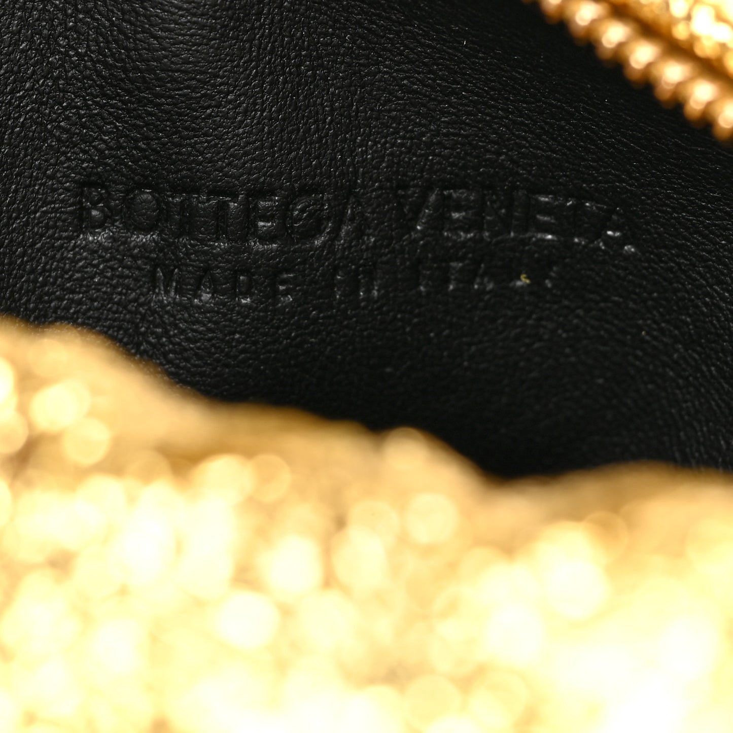 Metallic Nappa Intrecciato Mini Jodie Gold