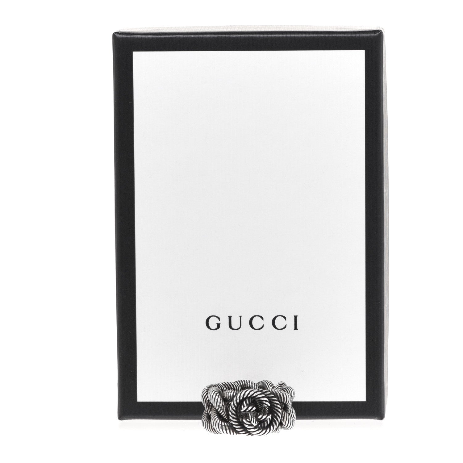Gucci Sterling Silver Interlocking G Chain Ring 60 9 5 of 5