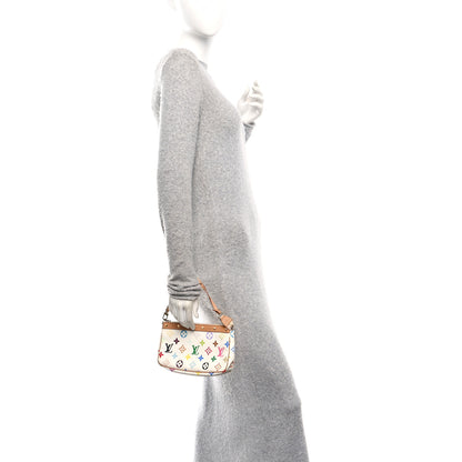 Louis Vuitton Monogram Multicolor Pochette Accessories White 2 of 12