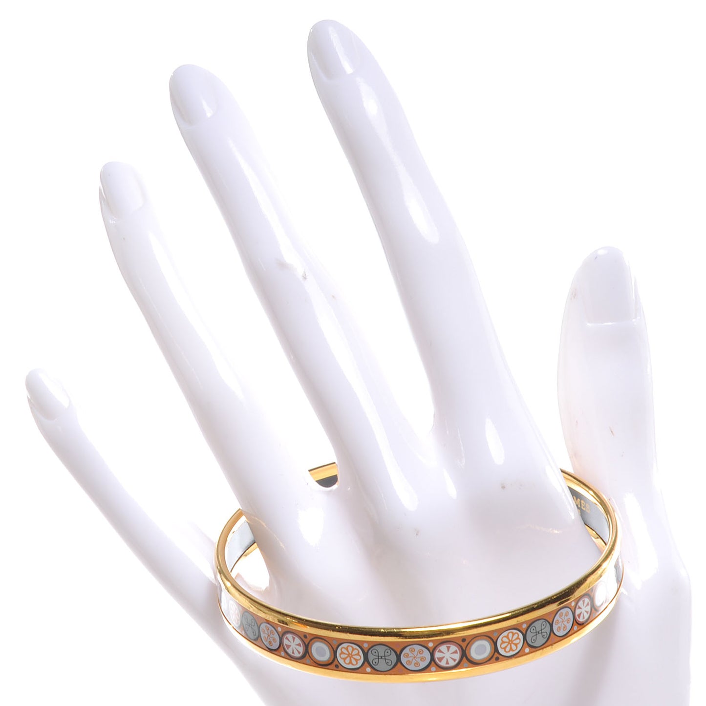 Enamel Narrow Printed Bracelet 70 Orange