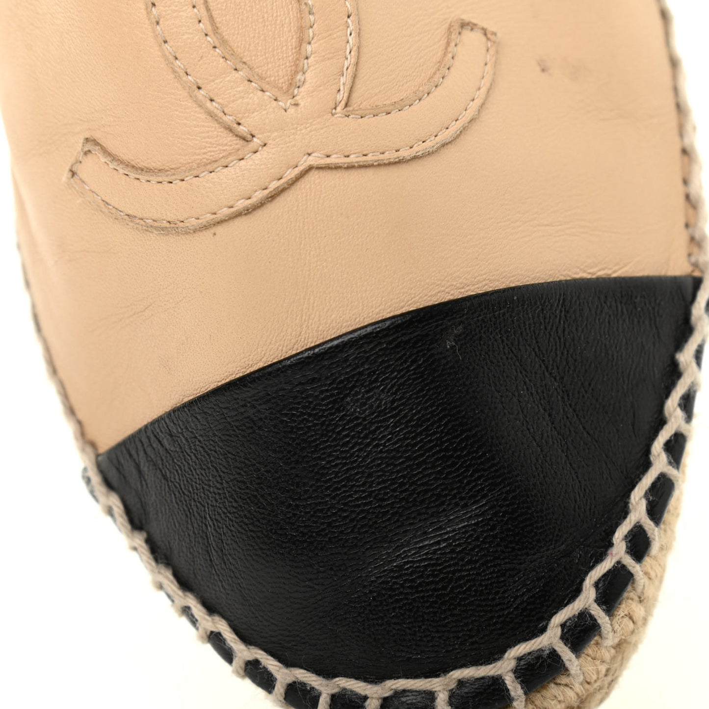Lambskin CC Espadrilles 39 Beige Black
