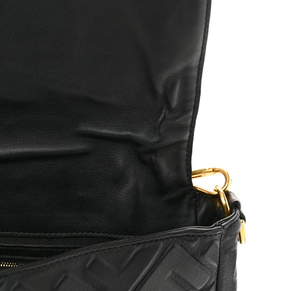Fendi Nappa FF 1974 Embossed Large Baguette Black 10 of 12
