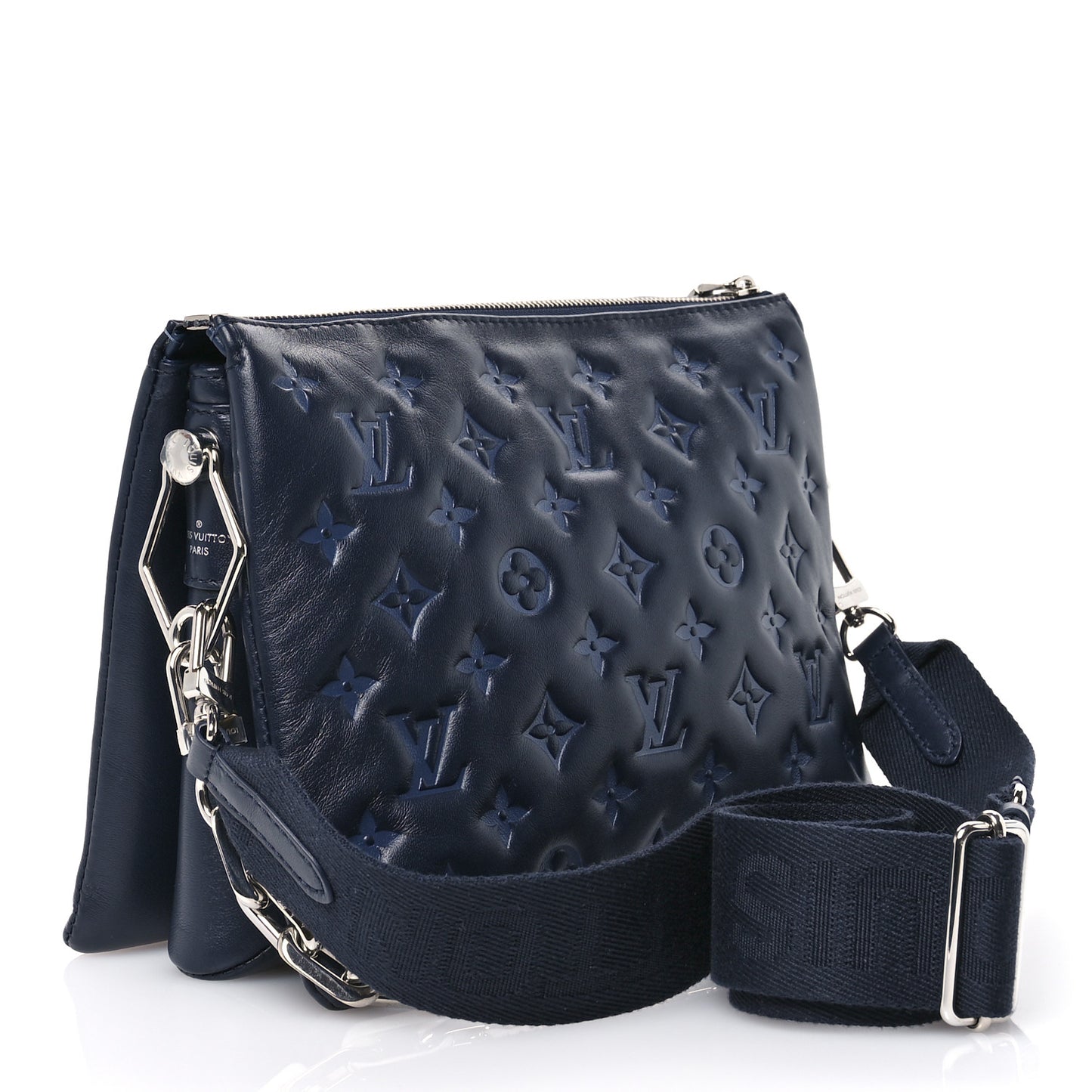 Lambskin Embossed Monogram Coussin PM Navy