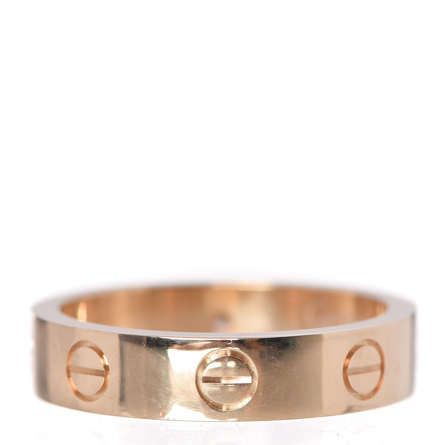 18K Yellow Gold Diamond 4mm LOVE Wedding Band Ring 49 4.75
