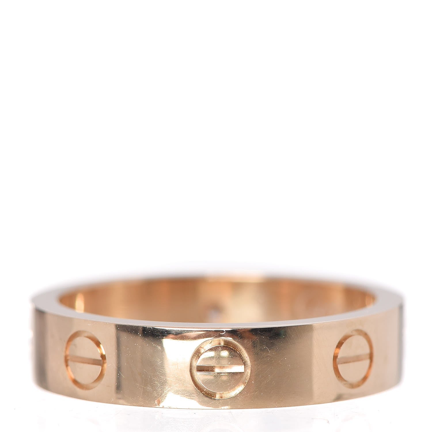 Cartier 18K Yellow Gold Diamond 4mm LOVE Wedding Band Ring 49 4.75 4 of 13