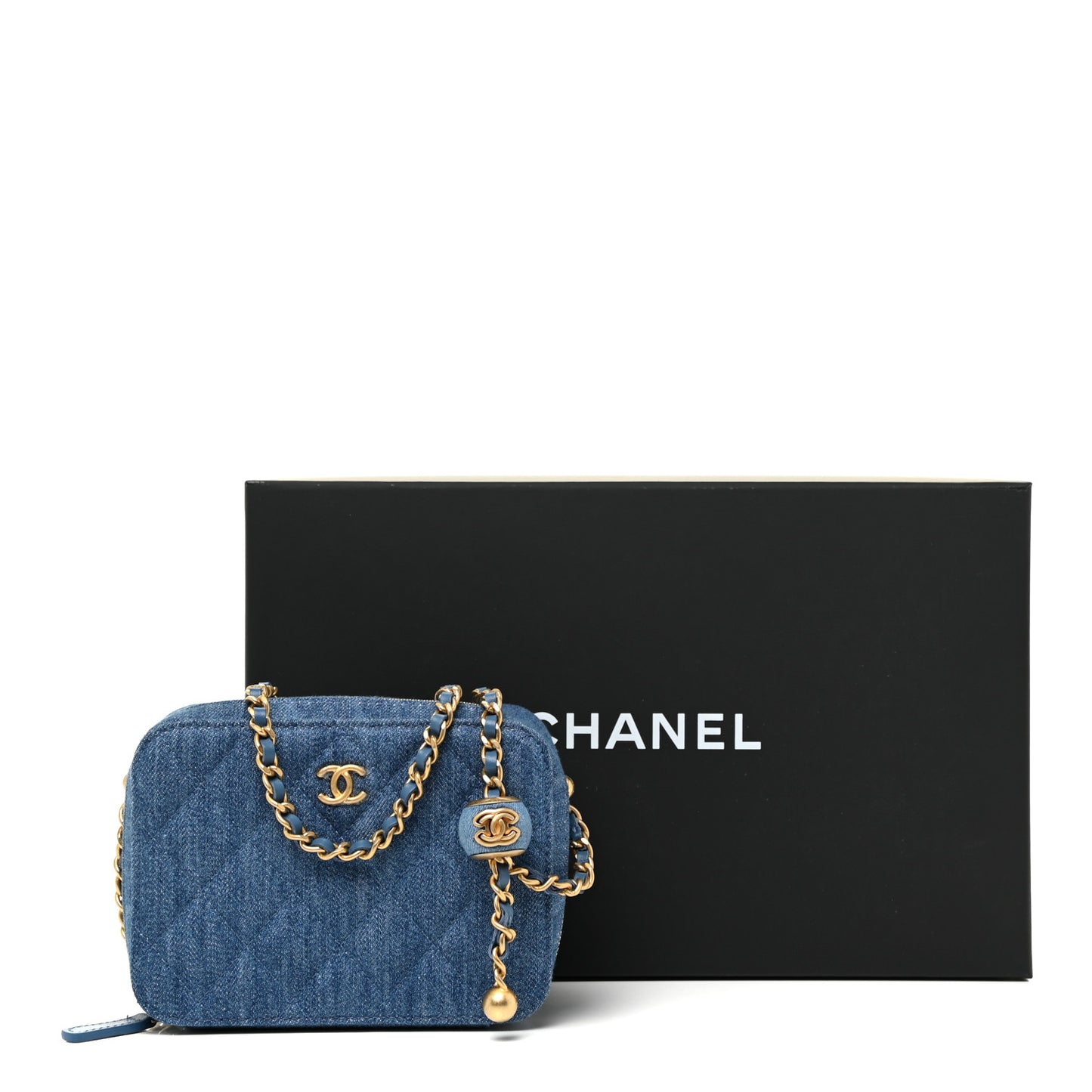 Denim Quilted CC Pearl Crush Camera Case Blue