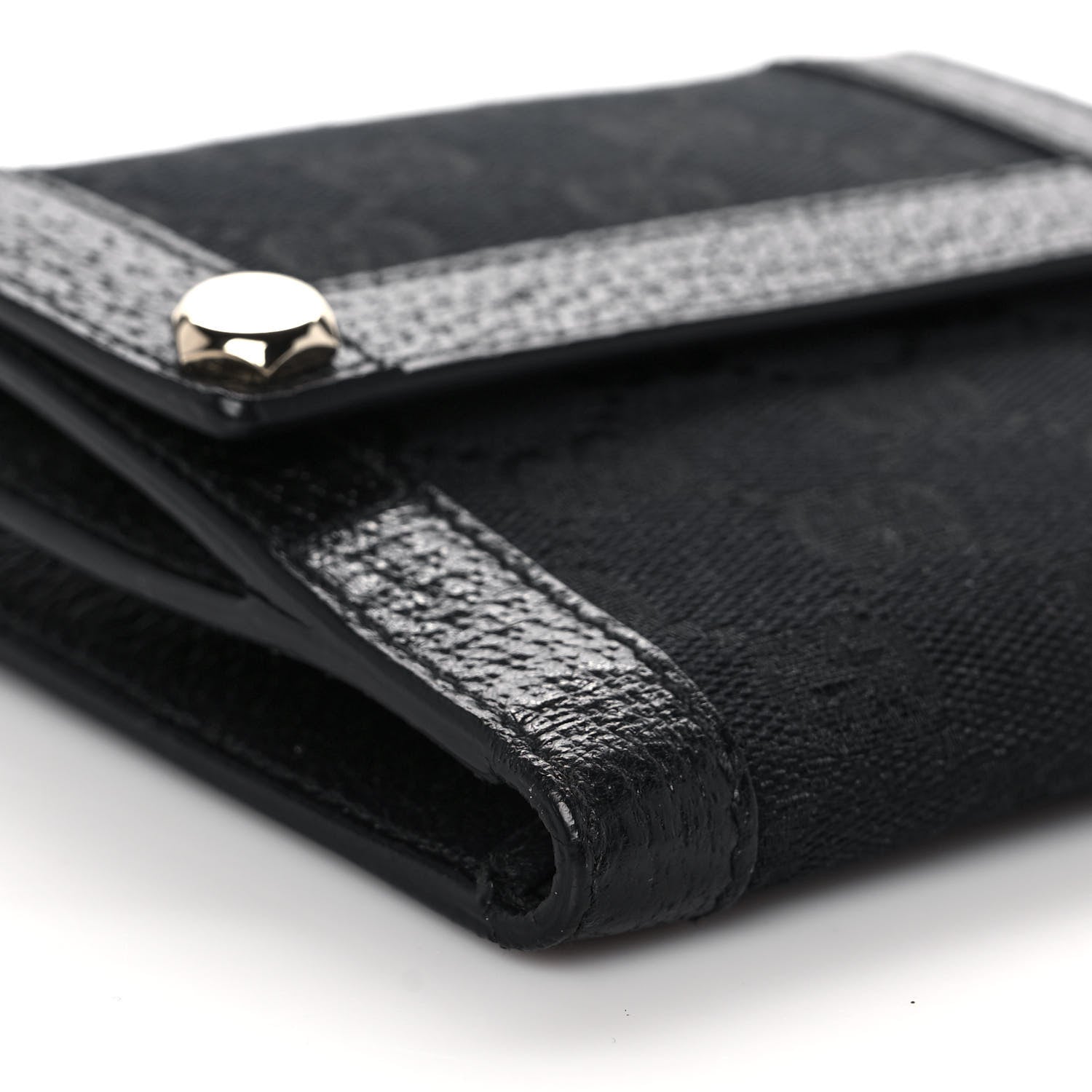 Gucci Monogram Charmy French Flap Wallet Black 8 of 10