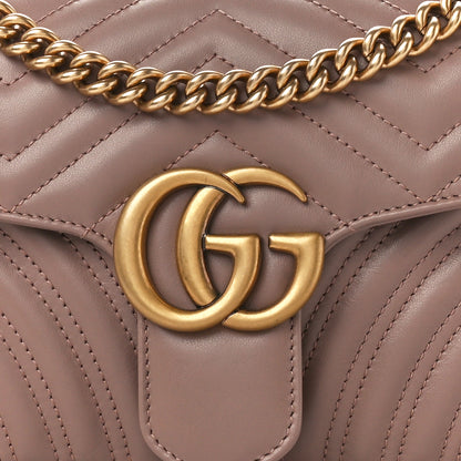 Gucci Calfskin Matelasse Small GG Marmont Shoulder Bag Porcelain Rose 8 of 13