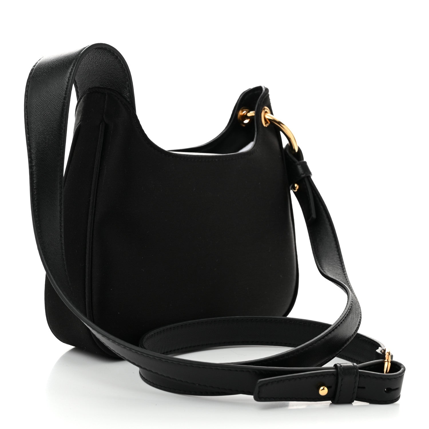 Versace Satin Crystal Embellished La Medusa Mini Hobo Bag Black Multicolor 3 of 9