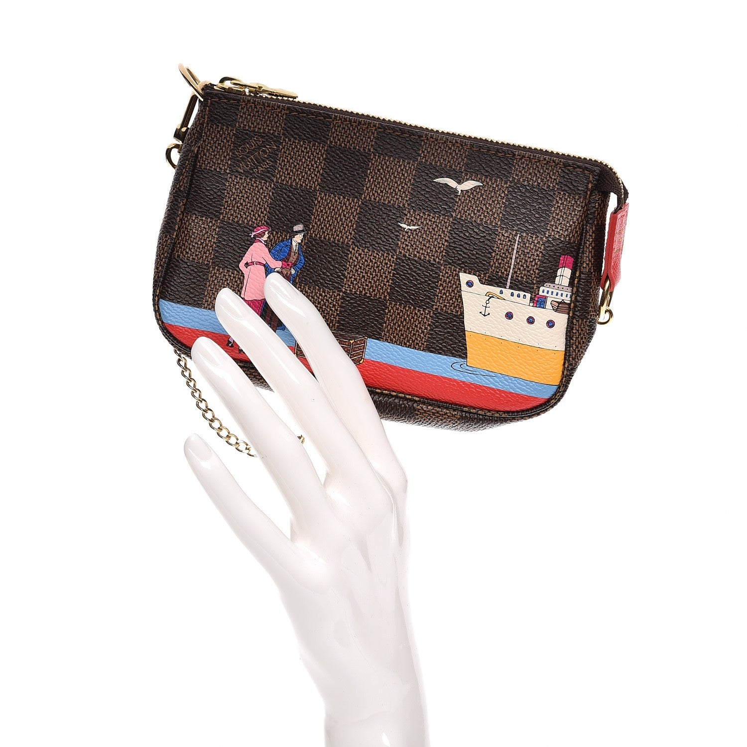 Louis Vuitton Damier Ebene 2016 Christmas Animation Mini Pochette Accessories 2 of 7