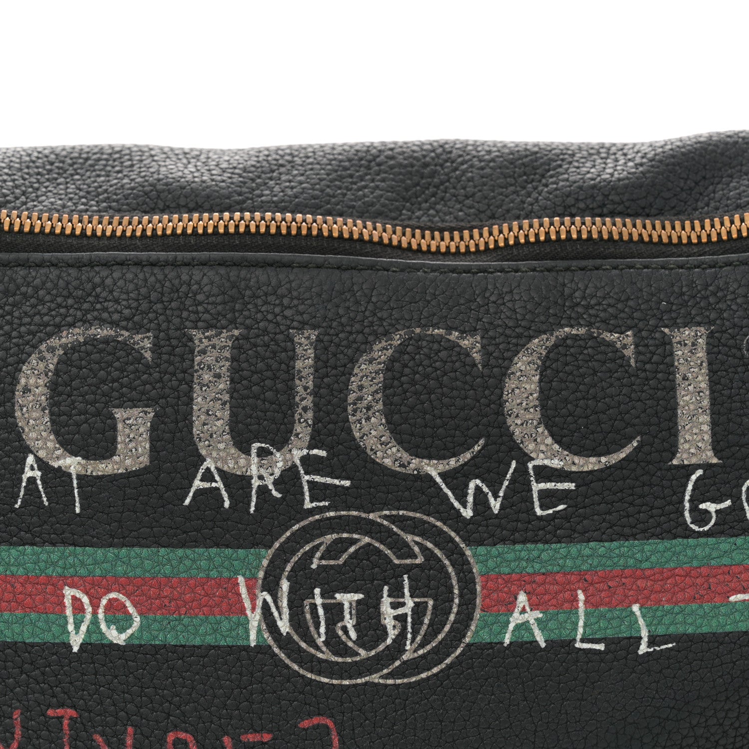 Gucci Grained Calfskin Coco Capitan Logo Belt Bag Black 8 of 14