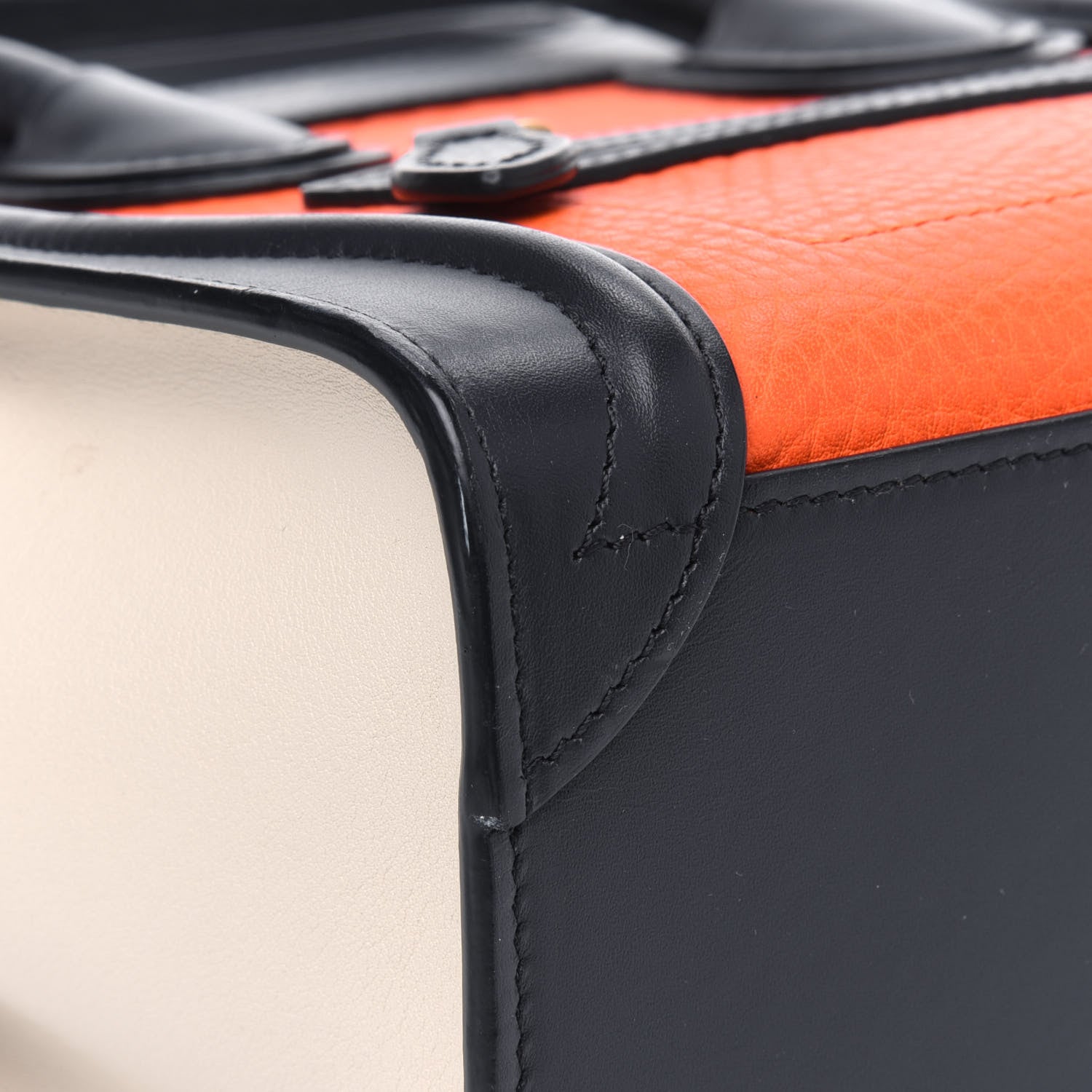 Celine Elephant Calfskin Nano Tri-Color Luggage Bright Orange 9 of 14