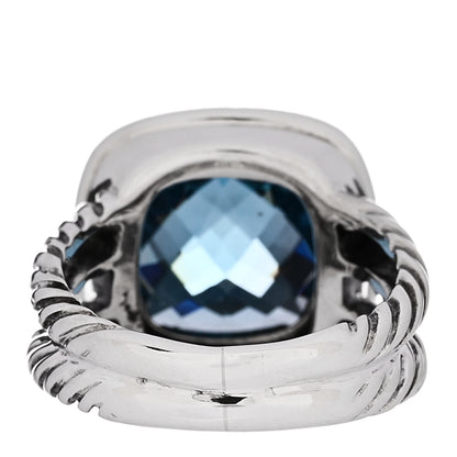 David Yurman Sterling Silver Diamond Blue Topaz 11mm Albion Ring 53 6.5 4 of 5