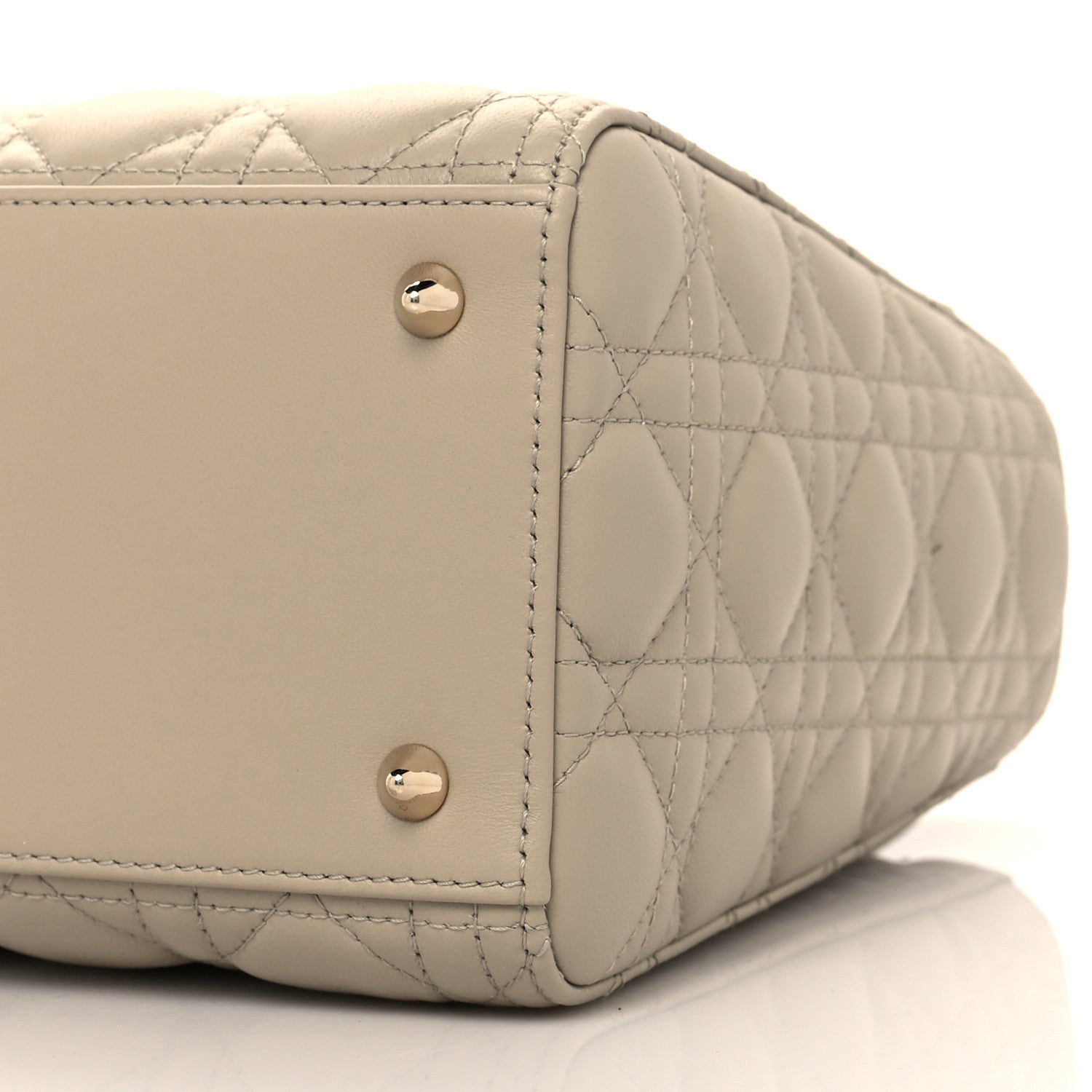 Christian Dior Lambskin Cannage Medium Lady Dior Beige 9 of 10