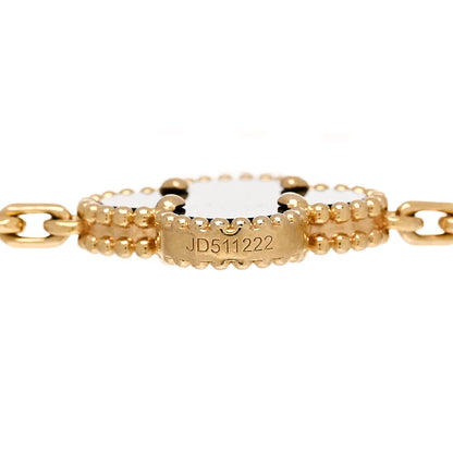 Van Cleef & Arpels 18K Yellow Gold Black Onyx 5 Motifs Vintage Alhambra Bracelet 4 of 4
