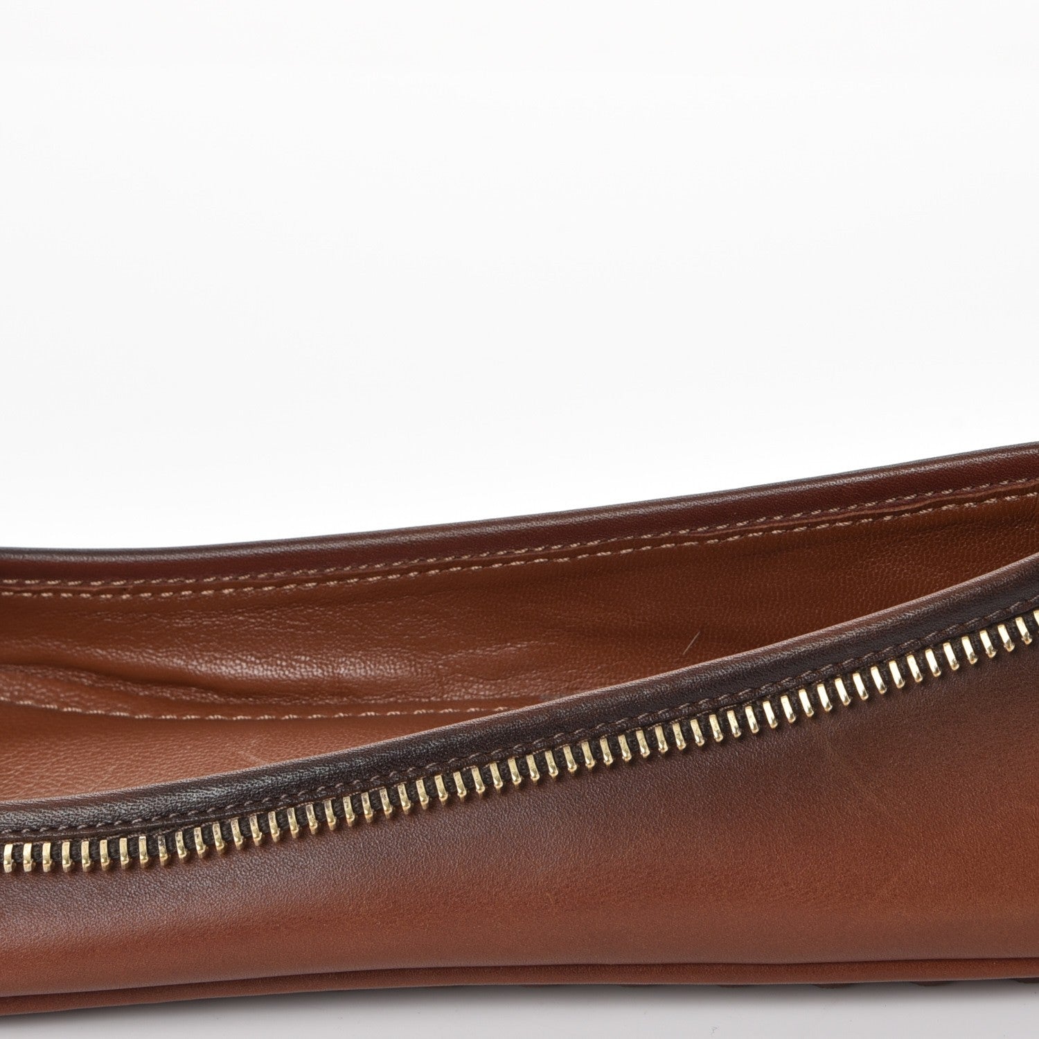 Louis Vuitton Calfskin Zip Oxford Ballerina Flats 35.5 Cognac 9 of 10