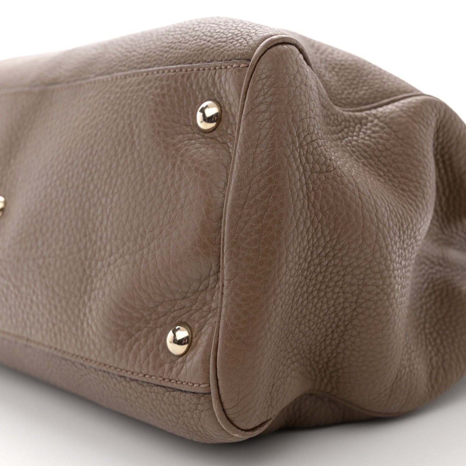 Gucci Pebbled Calfskin Medium Bamboo Shopper Tote Acero 11 of 17