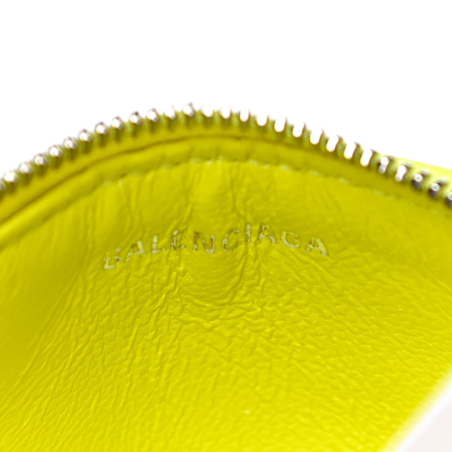 Shiny Calfskin Crocodile Embossed Hourglass Long Coin Case Card Holder Light Yellow