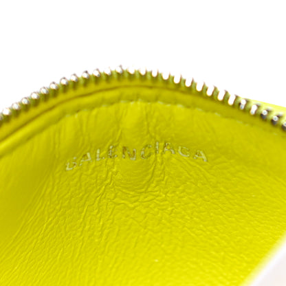 Balenciaga Shiny Calfskin Crocodile Embossed Hourglass Long Coin Case Card Holder Light Yellow 6 of 10