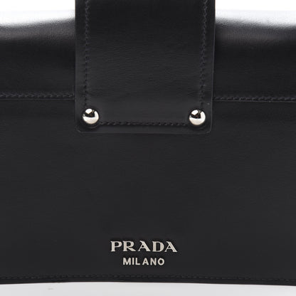 Prada City Calf Plex Ribbon Bag Black Rosa 10 of 12