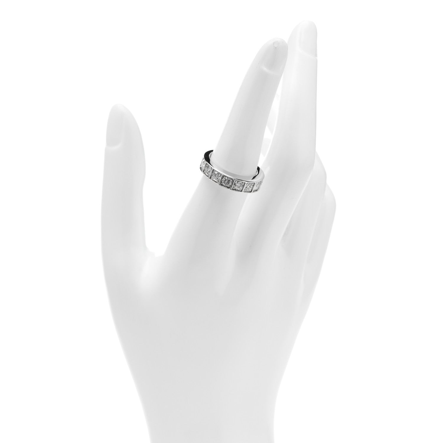 Cartier 18K White Gold Diamond Tectonic Band Ring 55 7.25 2 of 5