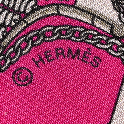 Hermes Silk Mors Et Gourmettes Remix Twilly Fuchsia Bleu Corail 4 of 4