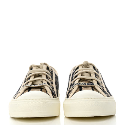 Christian Dior Canvas Oblique Walk'N'Dior Low Top Sneakers 39.5 Deep Blue 2 of 9