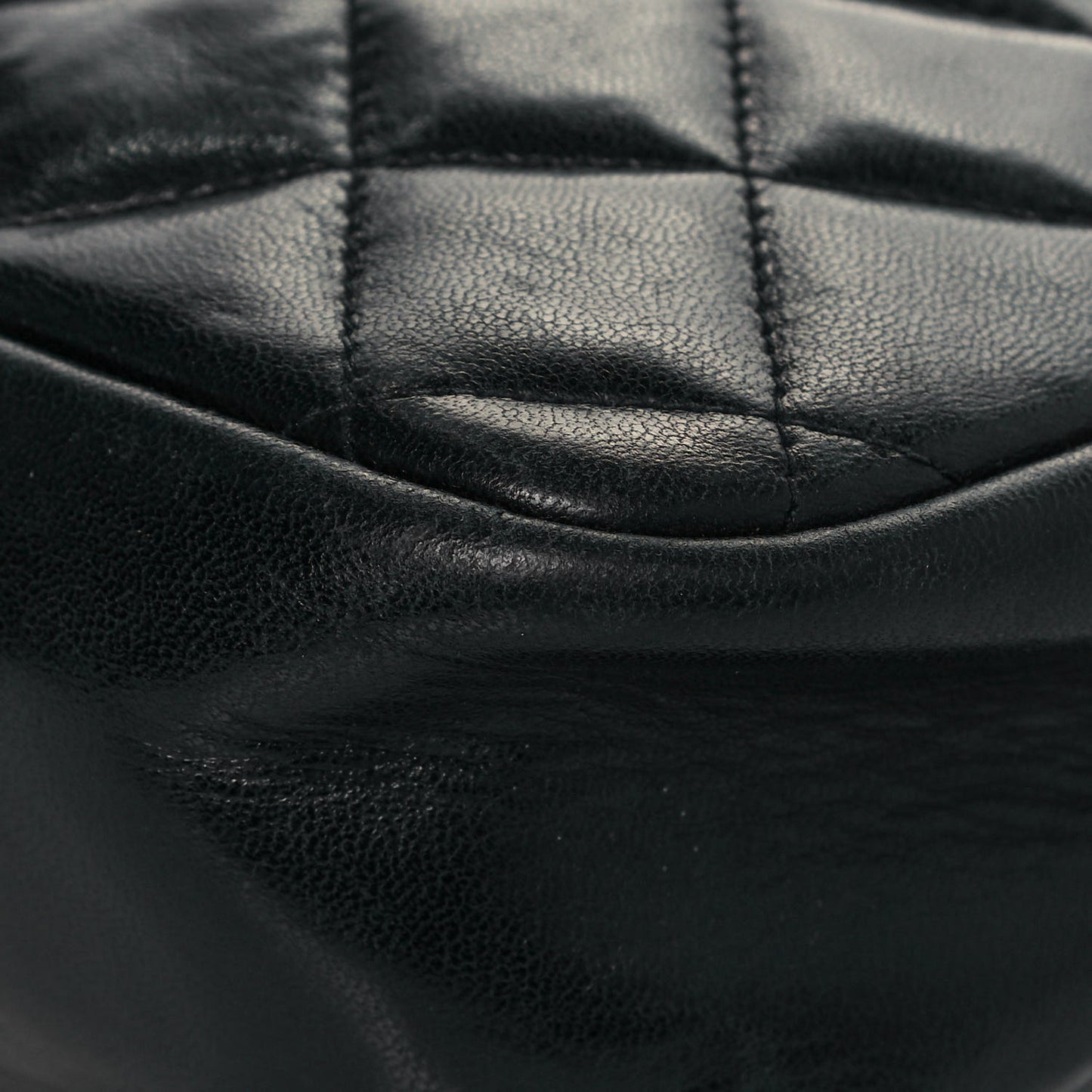 Lambskin Quilted Shoulder Bag Black