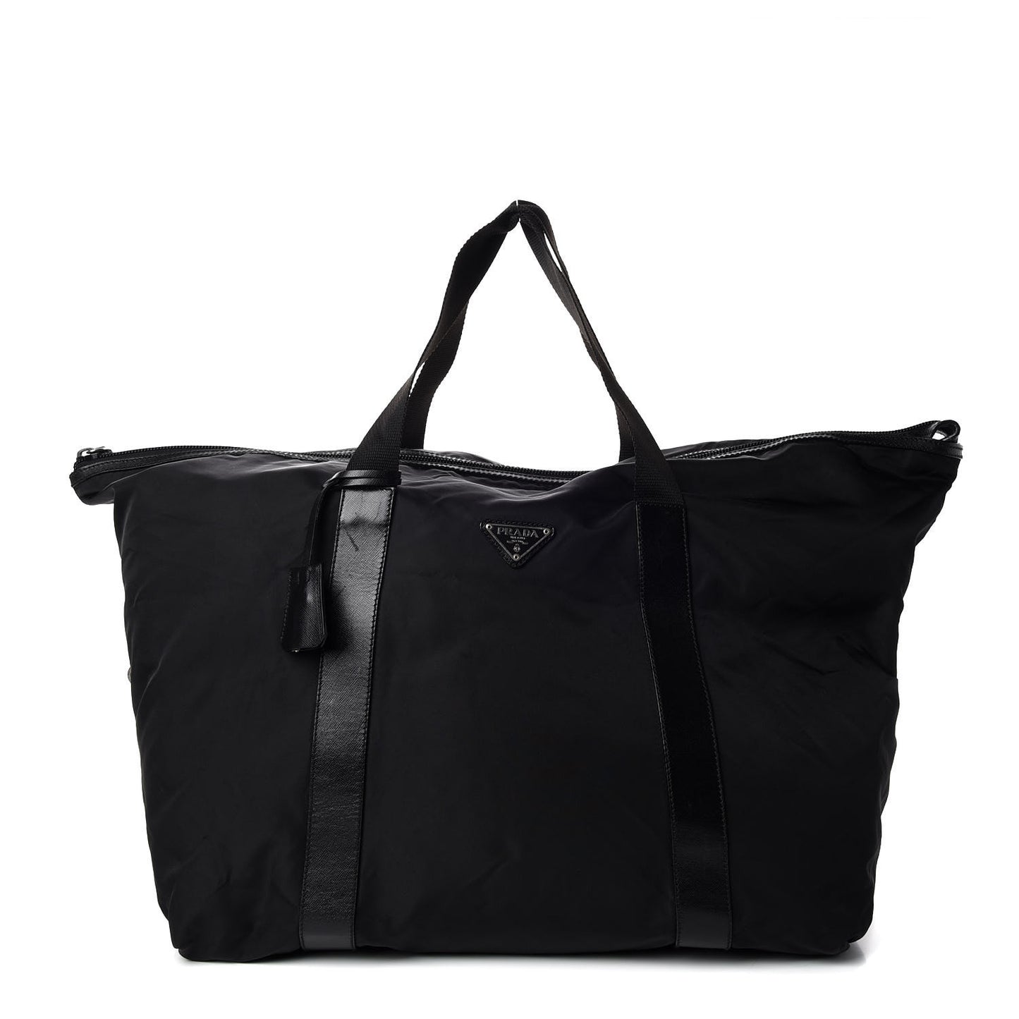 Tessuto Nylon Saffiano Duffel Bag Black