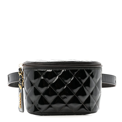 Chanel Patent Calfskin Quilted Waist Belt Bag 70 28 Black 1 of 14