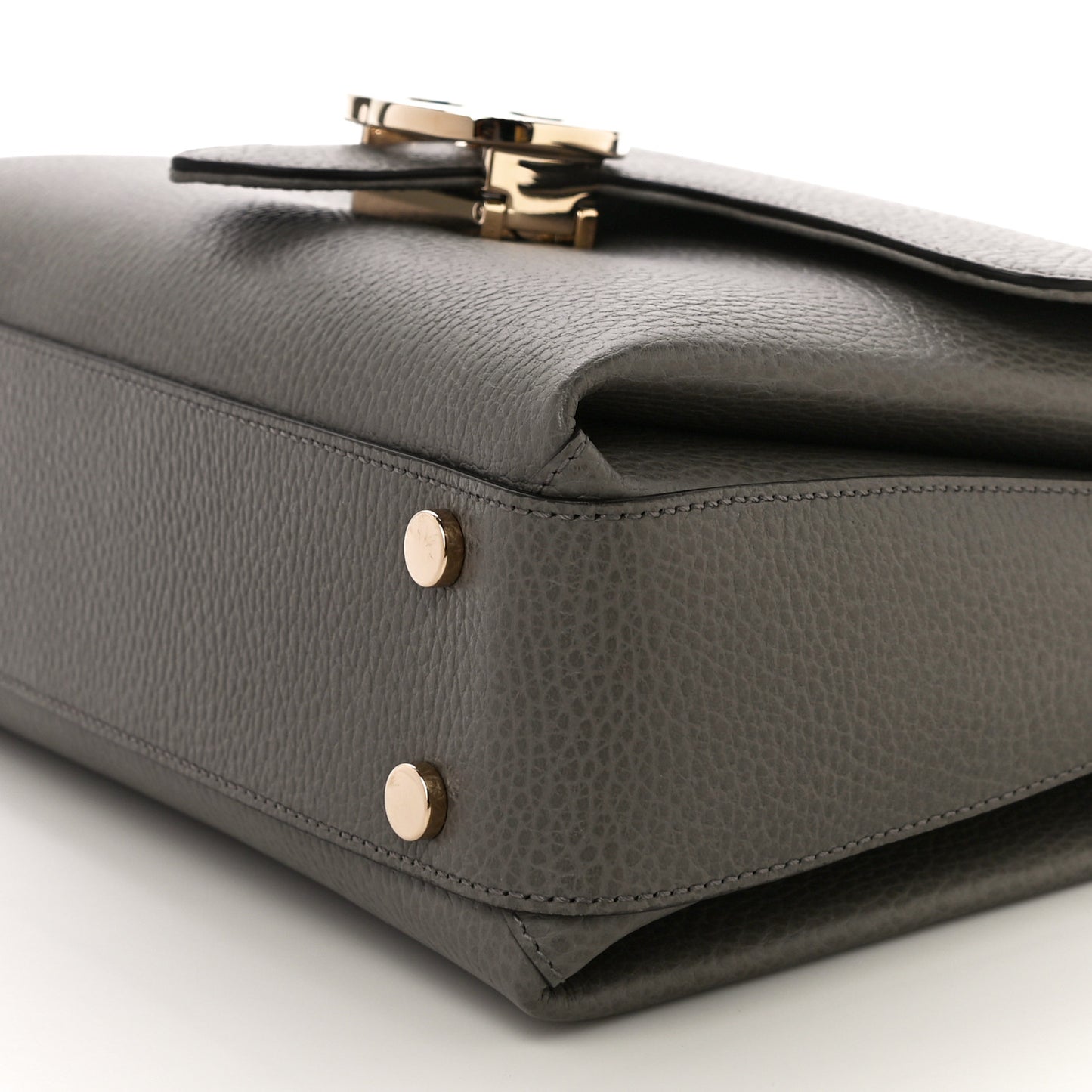 Dollar Calfskin Interlocking G Top Handle Shoulder Bag Loess