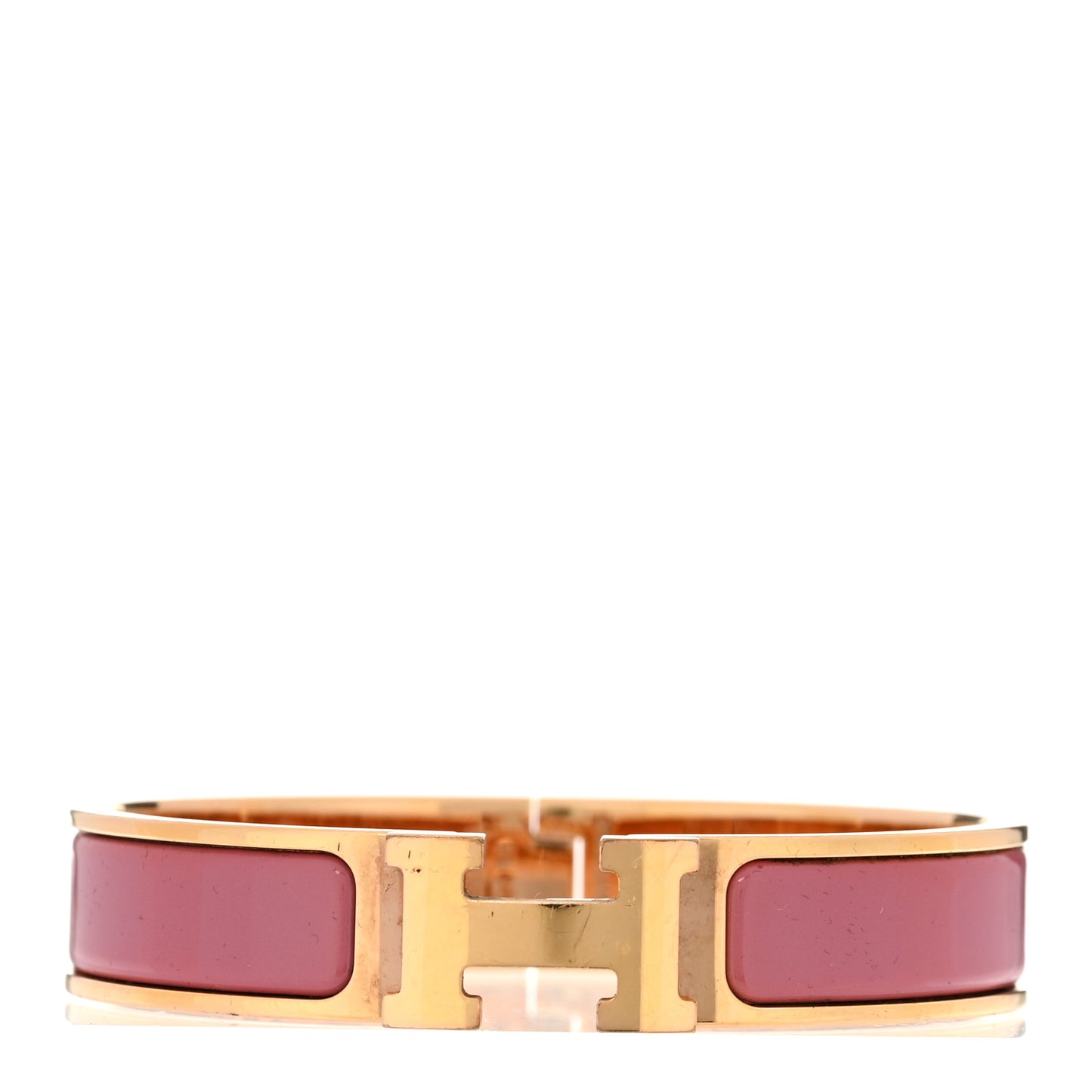 Enamel Narrow Clic Clac H Bracelet PM Rose Patch