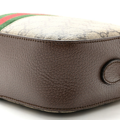Gucci GG Supreme Monogram Textured Dollar Calfskin Web Ophidia Wristlet Shoulder Bag Beige Ebony New Acero 10 of 10