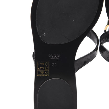 Gucci Patent Guccissima Thong Sandals 39 Black 6 of 11