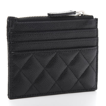 Chanel Caviar Quilted CC Zip Card Holder Black 3 of 10