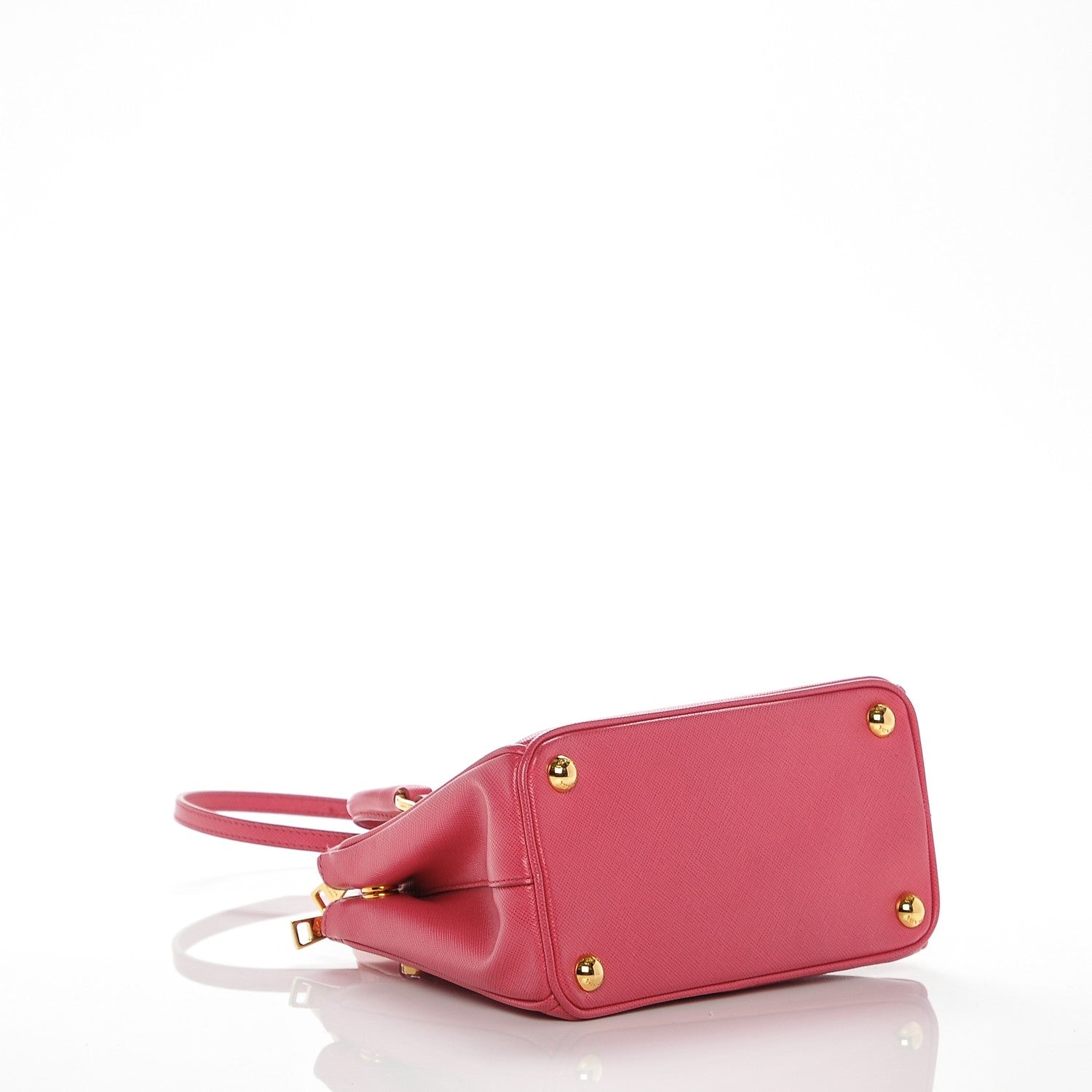 Prada Saffiano Lux Micro Galleria Double Zip Tote Peonia 4 of 7