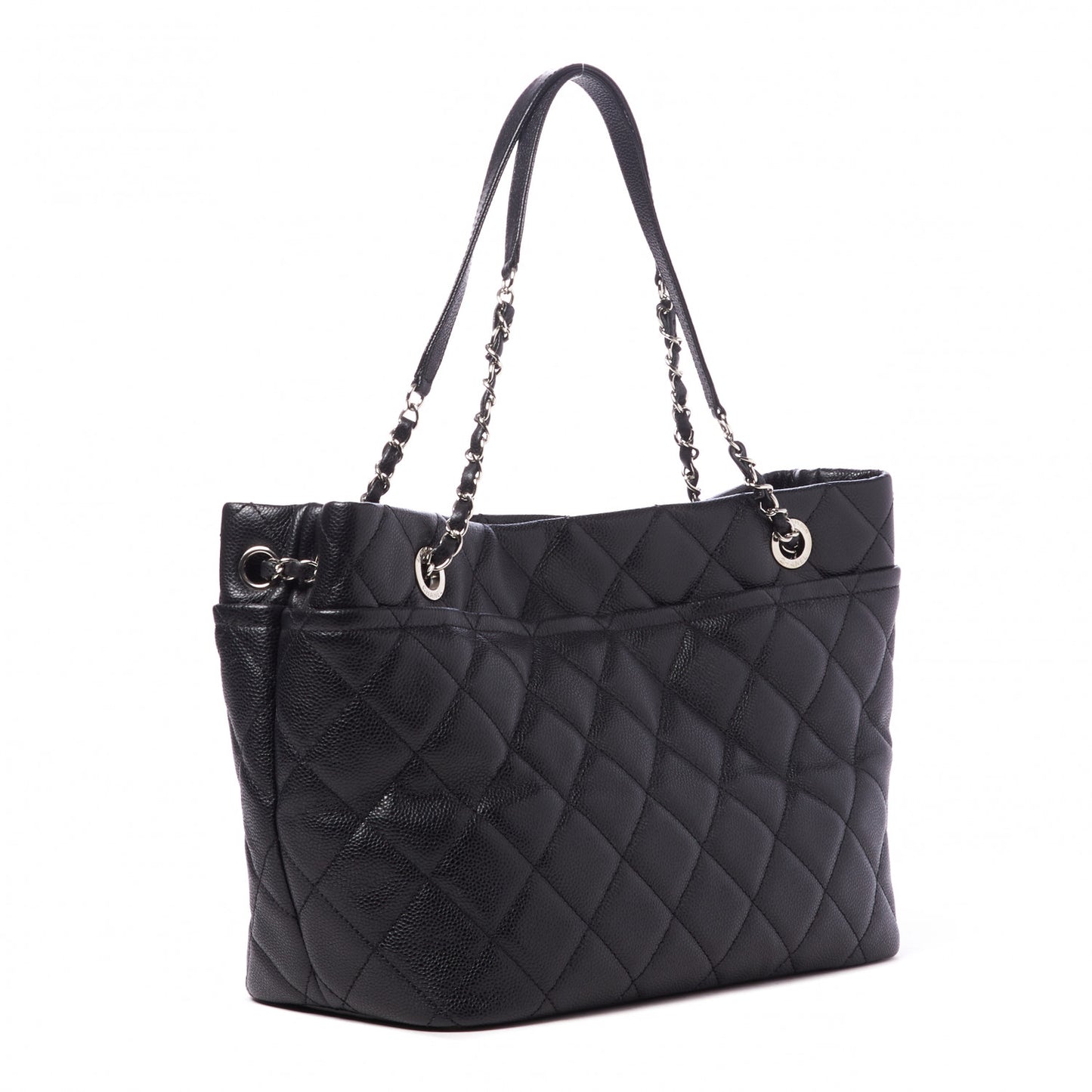 Caviar Quilted Timeless CC Soft Tote Black