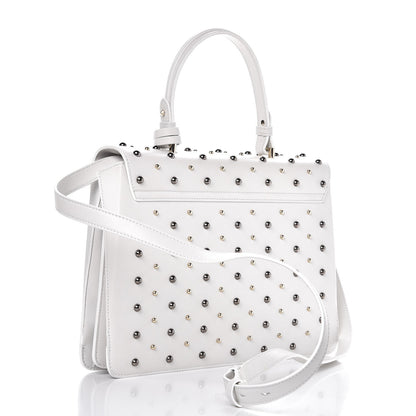 Versace Calfskin Studded Large DV One Satchel White 3 of 7
