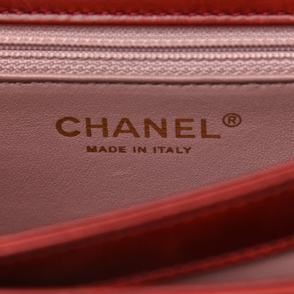 Chanel Iridescent Calfskin Quilted Small Straight Lined Flap Red 5 of 10