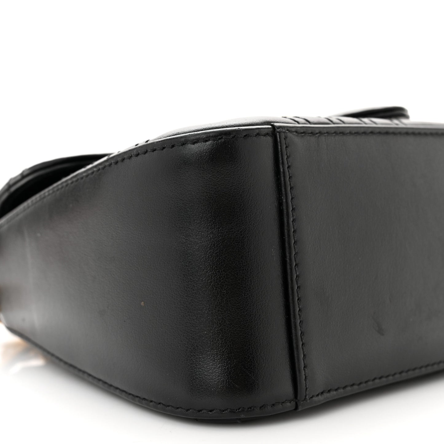 Calfskin Matelasse Mini GG Marmont Top Handle Shoulder Bag Black